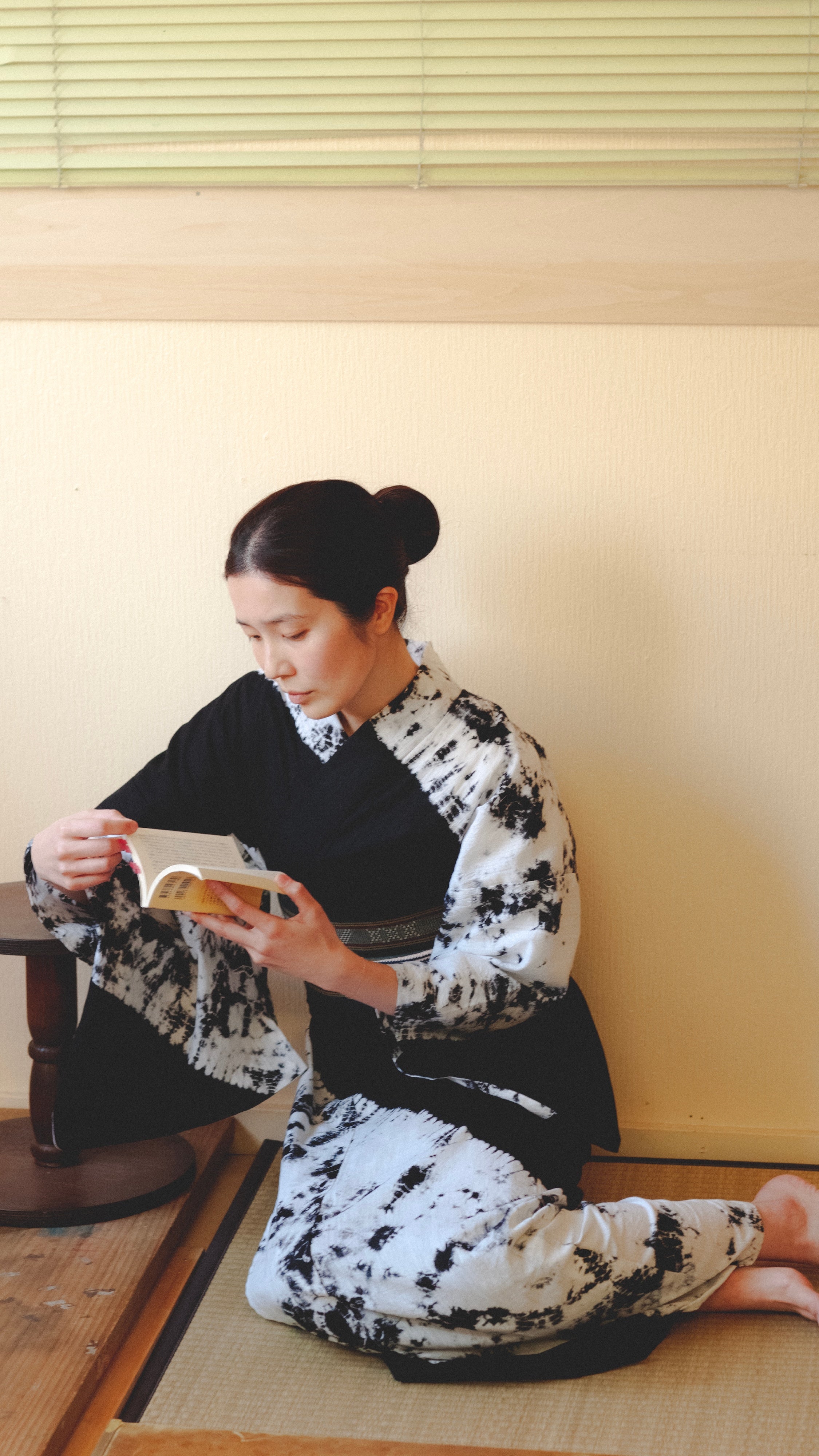 鈴三 知多木綿麻浴衣 - かわり鎧段まだら絞り | 鈴三